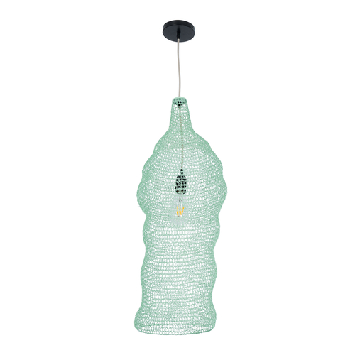 GLOBOSTAR® KENTUCKY 01906 Vintage Κρεμαστό Φωτιστικό Οροφής με Ντουί 1 x E27 AC 220-240V IP20 - Τιρκουάζ - Μ30 x Π30 x Y80cm