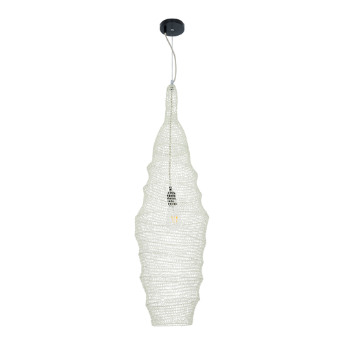 GLOBOSTAR® KENTUCKY 01907 Vintage Κρεμαστό Φωτιστικό Οροφής με Ντουί 1 x E27 AC 220-240V IP20 - Λευκό - Μ30 x Π30 x Y105cm