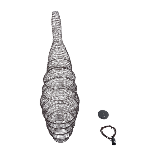 GLOBOSTAR® KENTUCKY 01908 Vintage Κρεμαστό Φωτιστικό Οροφής με Ντουί 1 x E27 AC 220-240V IP20 - Καφέ - Μ30 x Π30 x Y105cm