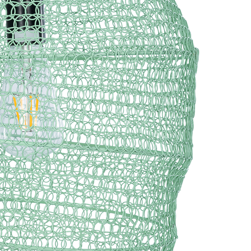 GLOBOSTAR® KENTUCKY 01909 Vintage Κρεμαστό Φωτιστικό Οροφής με Ντουί 1 x E27 AC 220-240V IP20 - Τιρκουάζ - Μ30 x Π30 x Y105cm