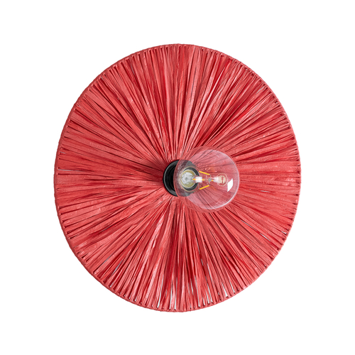 GLOBOSTAR® COLOMBO 02281 Boho Φωτιστικό Τοίχου - Απλίκα με Ντουί 1 x E27 AC 220-240V IP20 - Κόκκινο - Μ40 x Π40 x Υ9cm