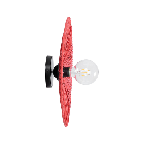 GLOBOSTAR® COLOMBO 02281 Boho Φωτιστικό Τοίχου - Απλίκα με Ντουί 1 x E27 AC 220-240V IP20 - Κόκκινο - Μ40 x Π40 x Υ9cm