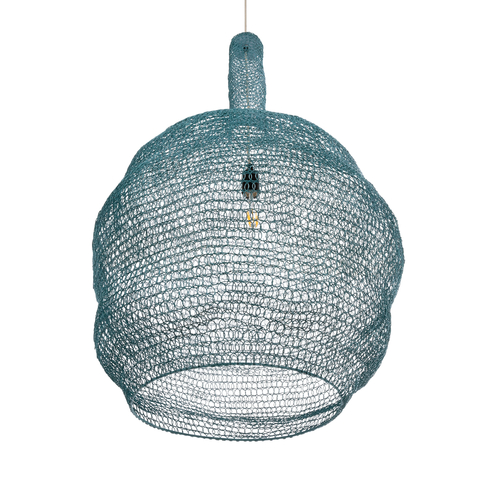 GLOBOSTAR® KENTUCKY 02355 Vintage Κρεμαστό Φωτιστικό Οροφής με Ντουί 1 x E27 AC 220-240V IP20 - Τιρκουάζ - Μ60 x Π60 x Υ90cm