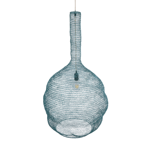 GLOBOSTAR® KENTUCKY 02355 Vintage Κρεμαστό Φωτιστικό Οροφής με Ντουί 1 x E27 AC 220-240V IP20 - Τιρκουάζ - Μ60 x Π60 x Υ90cm