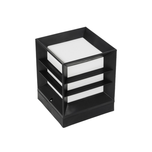 GloboStar® ENGLAND 202-0018 Μοντέρνο Επιδαπέδιο Φωτιστικό Μονόφωτο 1 x E27 IP44 Μαύρο Πλαστικό - Μ22 x Π22 x Υ27cm