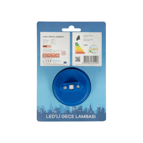 GloboStar® KIDDO 202-0003 Παιδικό Φωτιστικό Νυκτός LED 1W 95lm 120° AC220-240V IP20 Ψυχρό Λευκό 6000K - Μ5.5 x Π5.5 x Υ8cm - 2 Χρόνια Εγγύηση