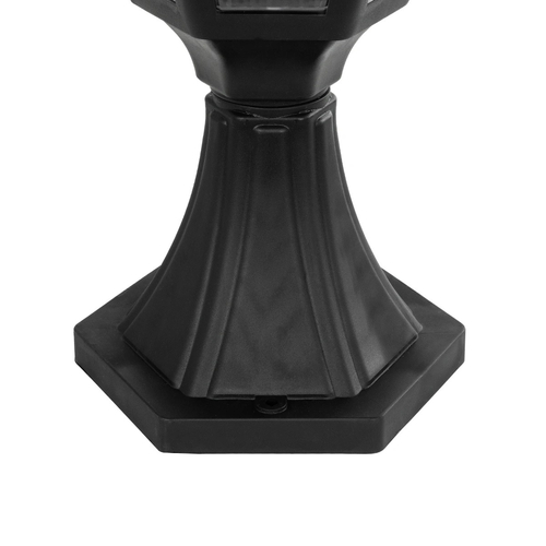 GloboStar® ENGLAND 202-0009 Vintage Επιδαπέδιο Φωτιστικό Φαναράκι Μονόφωτο 1 x E27 IP44 Μαύρο & Διάφανο Πλαστικό - Μ20 x Π20 x Υ45cm