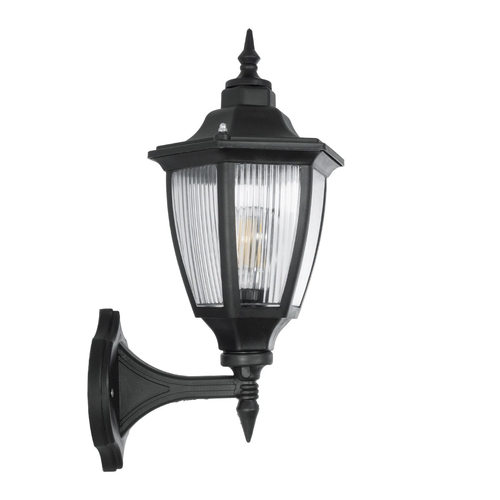 GLOBOSTAR® ENGLAND 202-0011 Vintage Φωτιστικό Τοίχου - Απλίκα με Ντουί 1 x E27 AC 220-240V IP44 - Μαύρο - Μ25 x Π20 x Υ42cm