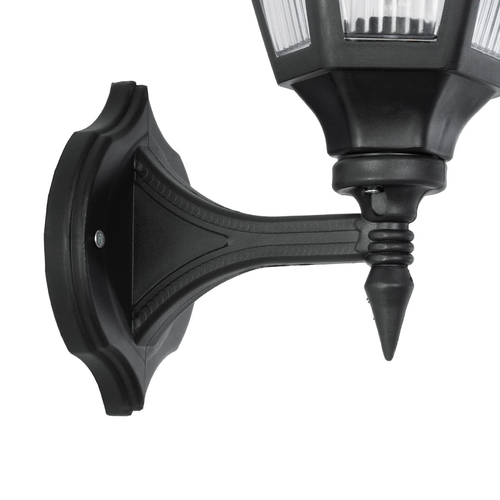 GLOBOSTAR® ENGLAND 202-0011 Vintage Φωτιστικό Τοίχου - Απλίκα με Ντουί 1 x E27 AC 220-240V IP44 - Μαύρο - Μ25 x Π20 x Υ42cm