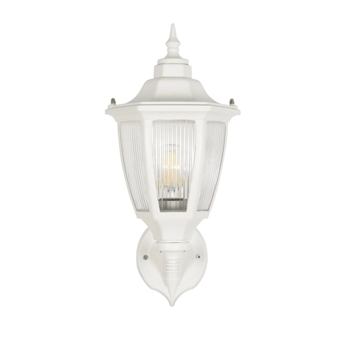 GLOBOSTAR® ENGLAND 202-0012 Vintage Φωτιστικό Τοίχου - Απλίκα με Ντουί 1 x E27 AC 220-240V IP44 - Λευκό - Μ25 x Π20 x Υ42cm