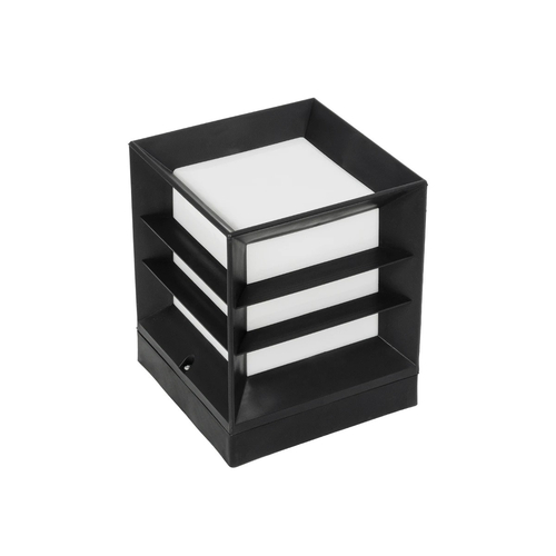 GloboStar® ENGLAND 202-0018 Μοντέρνο Επιδαπέδιο Φωτιστικό Μονόφωτο 1 x E27 IP44 Μαύρο Πλαστικό - Μ22 x Π22 x Υ27cm