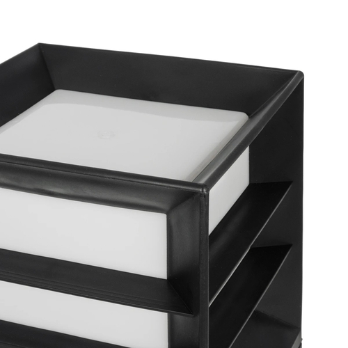 GloboStar® ENGLAND 202-0018 Μοντέρνο Επιδαπέδιο Φωτιστικό Μονόφωτο 1 x E27 IP44 Μαύρο Πλαστικό - Μ22 x Π22 x Υ27cm