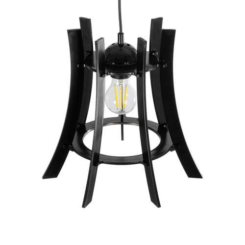 GLOBOSTAR® VIVIDUS 202-0029 Μοντέρνο Κρεμαστό Φωτιστικό Οροφής με Ντουί 1 x E27 AC 220-240V IP20 - Μαύρο - Μ30 x Π30 x Υ29cm