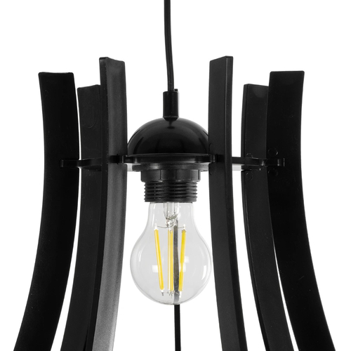 GLOBOSTAR® VIVIDUS 202-0029 Μοντέρνο Κρεμαστό Φωτιστικό Οροφής με Ντουί 1 x E27 AC 220-240V IP20 - Μαύρο - Μ30 x Π30 x Υ29cm