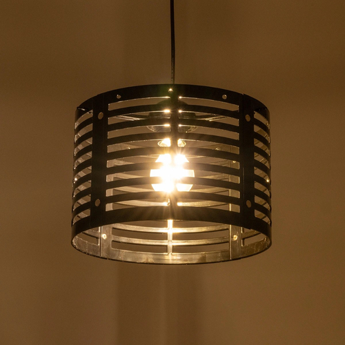 GLOBOSTAR® DOMINIC 202-0030 Μοντέρνο Κρεμαστό Φωτιστικό Οροφής με Ντουί 1 x E27 AC 220-240V IP20 - Μαύρο - Μ27 x Π27 x Υ29cm