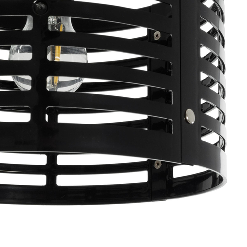 GLOBOSTAR® DOMINIC 202-0030 Μοντέρνο Κρεμαστό Φωτιστικό Οροφής με Ντουί 1 x E27 AC 220-240V IP20 - Μαύρο - Μ27 x Π27 x Υ29cm