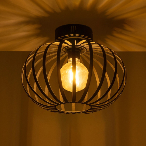 GLOBOSTAR® STAR 202-0051 Μοντέρνο Φωτιστικό Οροφής με Ντουί 1 x E27 AC 220-240V IP20 - Μαύρο - Μ40 x Π40 x Υ27cm