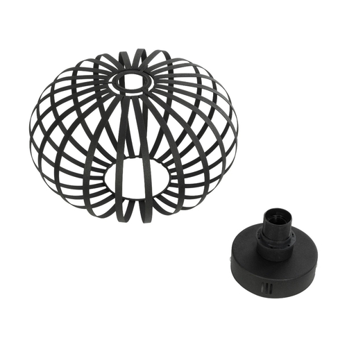 GLOBOSTAR® STAR 202-0051 Μοντέρνο Φωτιστικό Οροφής με Ντουί 1 x E27 AC 220-240V IP20 - Μαύρο - Μ40 x Π40 x Υ27cm