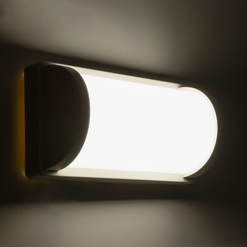 GLOBOSTAR® CELESTIAL 60694 Μοντέρνο Φωτιστικό Τοίχου - Απλίκα LED 15W 1575lm 120° AC 220-240V Αδιάβροχο IP65 Φυσικό Λευκό 4500K - Bridgelux SMD Chip - Λευκό Ματ - Μ26 x Π9 x Υ13.5cm - 3 Χρόνια Εγγύηση