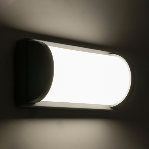 GLOBOSTAR® CELESTIAL 60695 Μοντέρνο Φωτιστικό Τοίχου - Απλίκα LED 15W 1575lm 120° AC 220-240V Αδιάβροχο IP65 Φυσικό Λευκό 4500K - Bridgelux SMD Chip - Γκρι Ματ - Μ26 x Π9 x Υ13.5cm - 3 Χρόνια Εγγύηση