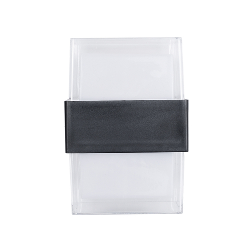 GLOBOSTAR® EMPIRE 60778 Μοντέρνο Φωτιστικό Τοίχου - Απλίκα LED 10W 1050lm 120° AC 220-240V Αδιάβροχο IP65 Φυσικό Λευκό 4500K - Bridgelux SMD Chip & TÜV SÜD Driver - Διάφανο & Μαύρο Ματ - Μ10.5 x Π9 x Υ13cm - 3 Χρόνια Εγγύηση