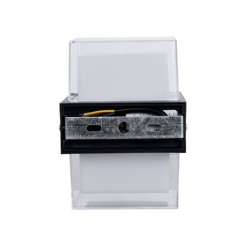 GLOBOSTAR® EMPIRE 60779 Μοντέρνο Φωτιστικό Τοίχου - Απλίκα LED 10W 1050lm 120° AC 220-240V Αδιάβροχο IP65 Θερμό Λευκό 2700K - Bridgelux SMD Chip & TÜV SÜD Driver - Διάφανο & Μαύρο Ματ - Μ10.5 x Π9 x Υ13cm - 3 Χρόνια Εγγύηση