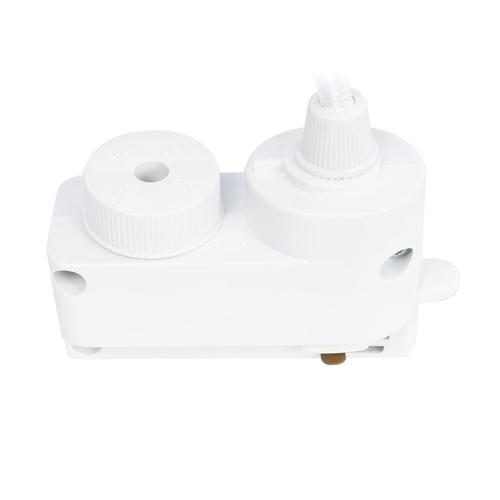 GloboStar 60858 Αντάπτορας Κρέμασης Φωτιστικού - Μονοφασικός 2 Καλωδίων με 1 Μέτρο Υφασμάτινο Καλώδιο και Ντουί E27 AC 220-240V IP20 Μ7 x Π3 x Υ4cm - Λευκό