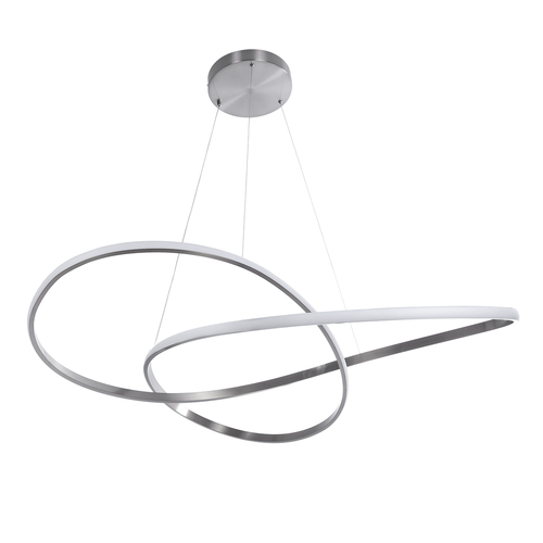 GLOBOSTAR® DEXTER 60919 Μοντέρνο Κρεμαστό Φωτιστικό Οροφής LED 120W 13440lm 300° AC 220-240V IP20 Ρυθμιζόμενο Λευκό CCT με Χειριστήριο από 2700K έως 6000K Dimmable - Lumileds SMD Chip - Νίκελ Βούρτσας - Μ103 x Π103 x Υ30cm - 3 Χρόνια Εγγύηση