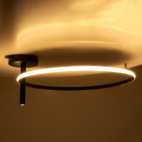 GLOBOSTAR® VERONA 61223 Μοντέρνο Φωτιστικό Οροφής LED 36W 4032lm 360° AC 220-240V IP20 Ρυθμιζόμενο Λευκό CCT με On/Off 2700K/4500K/6000K - Lumileds SMD Chip - Μαύρο Ματ - Μ60 x Π60 x Υ23cm - 3 Χρόνια Εγγύηση