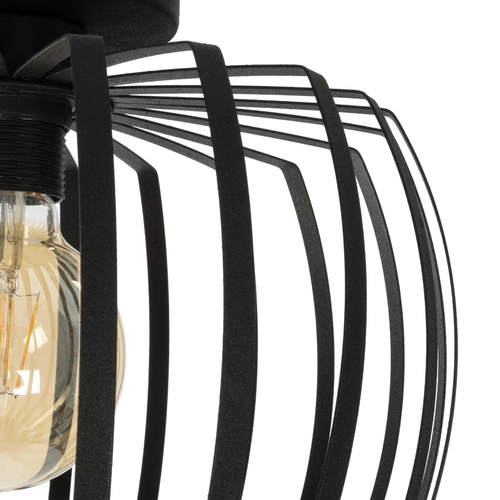 GLOBOSTAR® STAR 202-0054 Μοντέρνο Φωτιστικό Οροφής με Ντουί 1 x E27 AC 220-240V IP20 - Μαύρο - Μ40 x Π40 x Υ27cm