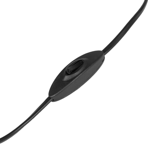 GloboStar® SHAPE 202-0059 Μοντέρνο Eπιτραπέζιο Φωτιστικό Πορτατίφ Μονόφωτο 1 x E27 IP20 Μαύρο Μέταλλο με Μαύρο Ύφασμα - Μ16 x Π16 x Υ30cm