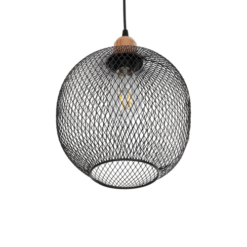 GLOBOSTAR® WIRE 203-0004 Μοντέρνο Κρεμαστό Φωτιστικό Οροφής με Ντουί 1 x E27 AC 220-240V IP20 - Μαύρο & Χάλκινο - Μ25 x Π25 x Υ30cm