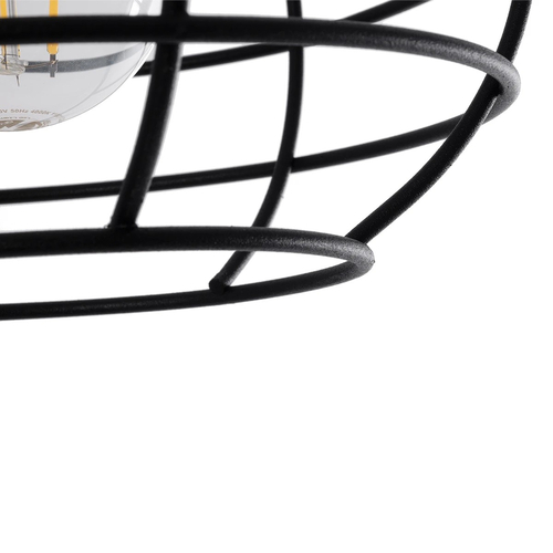 GLOBOSTAR® TALAH 203-0008 Vintage Κρεμαστό Φωτιστικό Οροφής με Ντουί 1 x E27 AC 220-240V IP20 - Μαύρο & Μπεζ - Μ20 x Π20 x Υ20cm