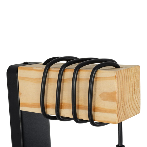 GLOBOSTAR® XYLO 203-0014 Μοντέρνο Φωτιστικό Τοίχου - Απλίκα με Ντουί 1 x E27 AC 220-240V IP20 - Μαύρο & Μπεζ - Μ18 x Π18 x Υ19cm