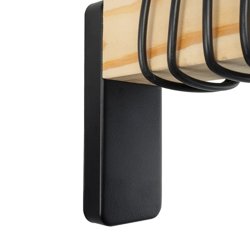 GLOBOSTAR® XYLO 203-0014 Μοντέρνο Φωτιστικό Τοίχου - Απλίκα με Ντουί 1 x E27 AC 220-240V IP20 - Μαύρο & Μπεζ - Μ18 x Π18 x Υ19cm