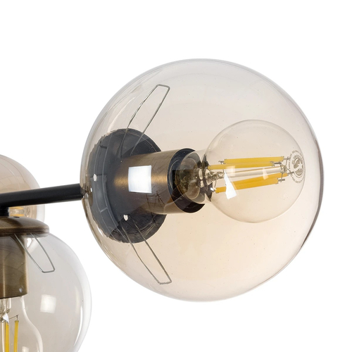 GLOBOSTAR® LATTICE 203-0017 Μοντέρνο Φωτιστικό Οροφής με Ντουί 6 x E27 AC 220-240V IP20 - Μαύρο & Μπρούτζινο - Μ120 x Π32 x Υ32cm