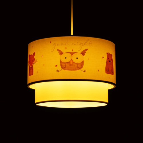 GLOBOSTAR® OWL 204-0001 Παιδικό Κρεμαστό Φωτιστικό Οροφής με Ντουί 1 x E27 AC 220-240V IP20 - Πολύχρωμο - Μ30 x Π30 x Υ24cm