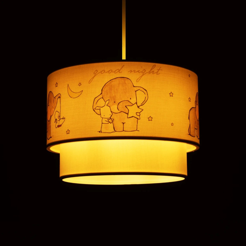 GLOBOSTAR® ELEPHANT 204-0002 Παιδικό Κρεμαστό Φωτιστικό Οροφής με Ντουί 1 x E27 AC 220-240V IP20 - Πολύχρωμο - Μ30 x Π30 x Υ24cm
