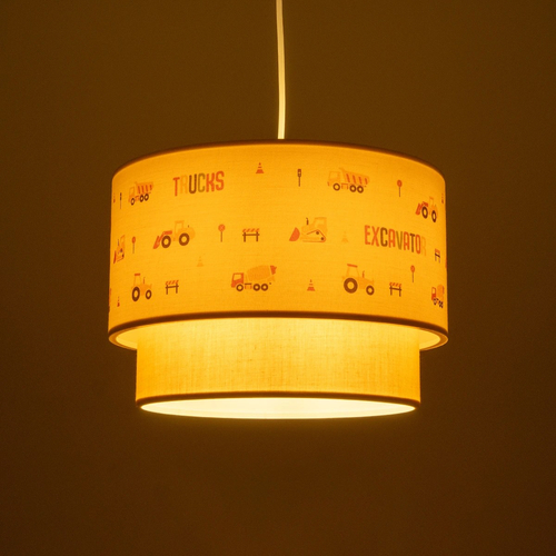 GLOBOSTAR® EXCAVATOR 204-0005 Παιδικό Κρεμαστό Φωτιστικό Οροφής με Ντουί 1 x E27 AC 220-240V IP20 - Πολύχρωμο - Μ30 x Π30 x Υ24cm