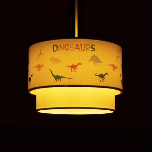 GLOBOSTAR® DINO 204-0006 Παιδικό Κρεμαστό Φωτιστικό Οροφής με Ντουί 1 x E27 AC 220-240V IP20 - Πολύχρωμο - Μ30 x Π30 x Υ24cm