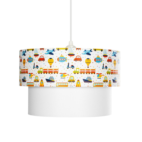 GLOBOSTAR® TRAIN 204-0009 Παιδικό Κρεμαστό Φωτιστικό Οροφής με Ντουί 1 x E27 AC 220-240V IP20 - Πολύχρωμο - Μ30 x Π30 x Υ24cm