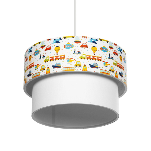 GLOBOSTAR® TRAIN 204-0009 Παιδικό Κρεμαστό Φωτιστικό Οροφής με Ντουί 1 x E27 AC 220-240V IP20 - Πολύχρωμο - Μ30 x Π30 x Υ24cm