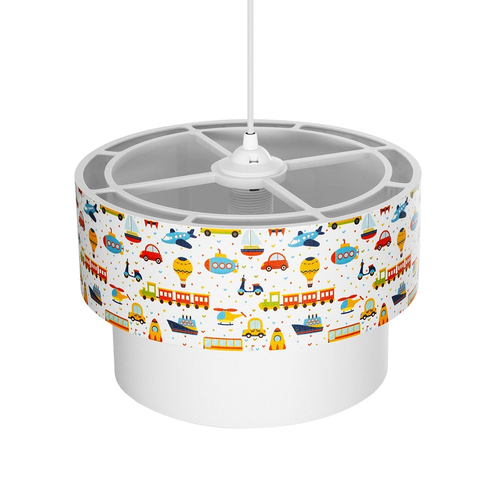 GLOBOSTAR® TRAIN 204-0009 Παιδικό Κρεμαστό Φωτιστικό Οροφής με Ντουί 1 x E27 AC 220-240V IP20 - Πολύχρωμο - Μ30 x Π30 x Υ24cm