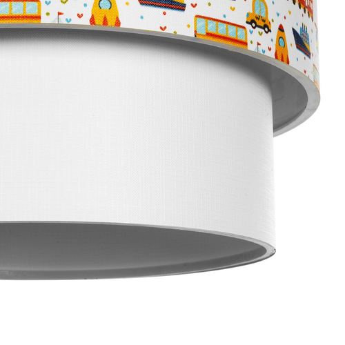 GLOBOSTAR® TRAIN 204-0009 Παιδικό Κρεμαστό Φωτιστικό Οροφής με Ντουί 1 x E27 AC 220-240V IP20 - Πολύχρωμο - Μ30 x Π30 x Υ24cm