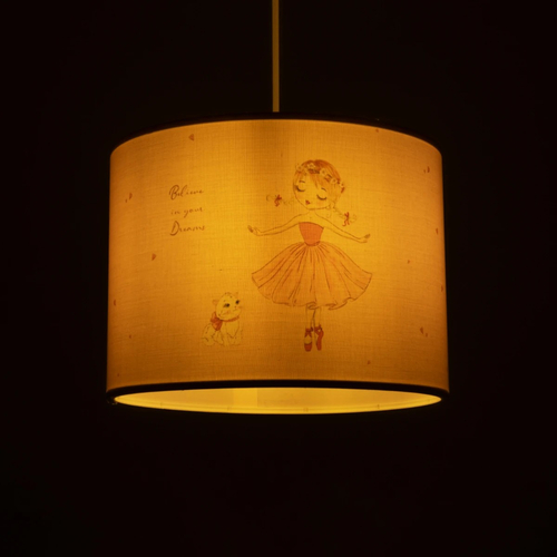 GLOBOSTAR® BALLERINA 204-0015 Παιδικό Κρεμαστό Φωτιστικό Οροφής με Ντουί 1 x E27 AC 220-240V IP20 - Ροζ - Μ28 x Π28 x Υ24cm