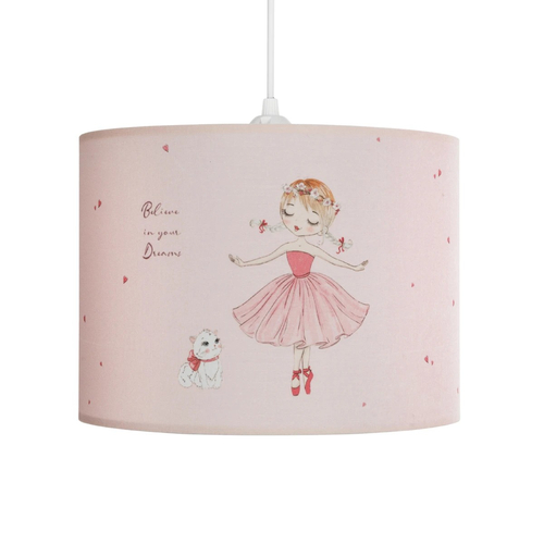 GLOBOSTAR® BALLERINA 204-0015 Παιδικό Κρεμαστό Φωτιστικό Οροφής με Ντουί 1 x E27 AC 220-240V IP20 - Ροζ - Μ28 x Π28 x Υ24cm