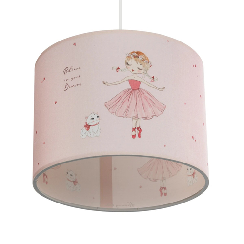 GLOBOSTAR® BALLERINA 204-0015 Παιδικό Κρεμαστό Φωτιστικό Οροφής με Ντουί 1 x E27 AC 220-240V IP20 - Ροζ - Μ28 x Π28 x Υ24cm