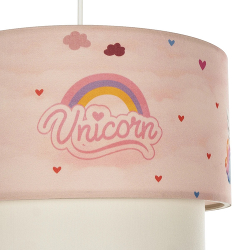 GLOBOSTAR® PONY 204-0016 Παιδικό Κρεμαστό Φωτιστικό Οροφής με Ντουί 1 x E27 AC 220-240V IP20 - Ροζ - Μ30 x Π30 x Υ24cm