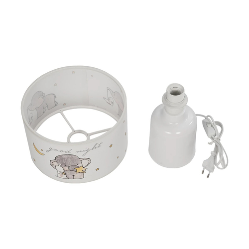 GloboStar® ELEPHANT 204-0025 Παιδικό Eπιτραπέζιο Φωτιστικό Πορτατίφ Μονόφωτο 1 x E27 IP20 Πολύχρωμο Ύφασμα με Λευκό Πλαστικό - Μ24 x Π24 x Υ32cm