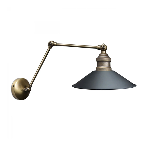 GLOBOSTAR® HAWK 204-0114 Μοντέρνο Φωτιστικό Τοίχου - Απλίκα με Ντουί 1 x E27 AC 220-240V IP20 - Μαύρο & Μπρούτζινο - Μ23 x Π23 x Υ27cm